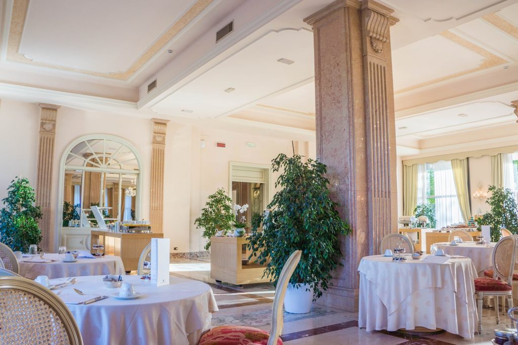 villa cortine palace, breakfast room, restaurant